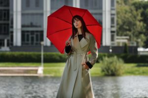 Зонт складной Monsoon, красный — изображение 5