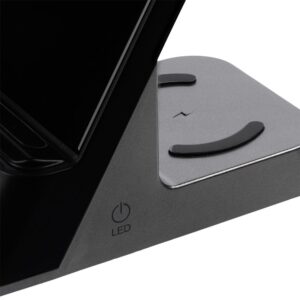 Зарядная станция с часами E-Store для смартфона, часов и наушников, черная — изображение 8