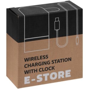 Зарядная станция с часами E-Store для смартфона, часов и наушников, черная — изображение 11