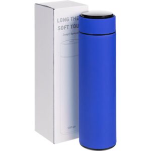 Смарт-бутылка с заменяемой батарейкой Long Therm Soft Touch, синяя — изображение 9