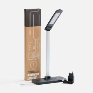 Настольная лампа с беспроводной зарядкой Power Light, черная — изображение 9