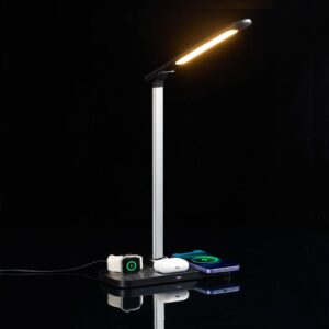 Настольная лампа с беспроводной зарядкой Power Light, черная — изображение 7