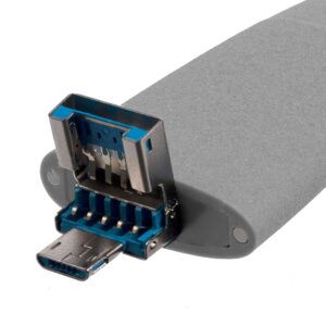 Флешка Pebble Universal, USB 3.0, серая, 64 Гб — изображение 3