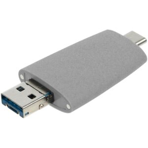 Флешка Pebble Universal, USB 3.0, серая, 64 Гб — изображение 5