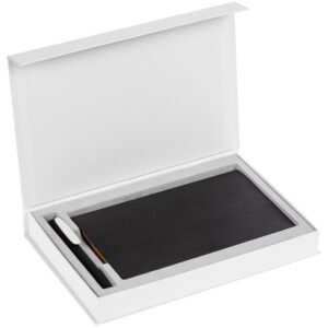 Коробка Silk с ложементом под ежедневник и ручку, ver. 2, белая — изображение 3