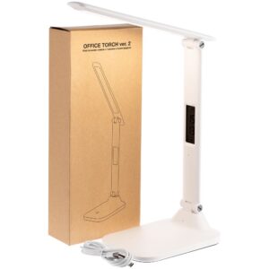 Настольная лампа с часами и календарем Office Torch ver.2, белая — изображение 12