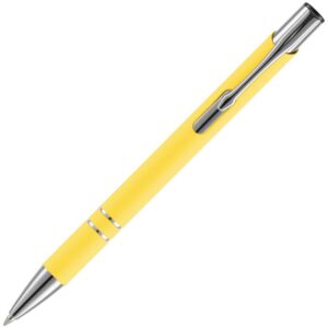 Ручка шариковая Keskus Soft Touch, желтая — изображение 3