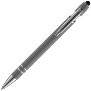 Ручка шариковая Pointer Soft Touch со стилусом, серая — изображение 3