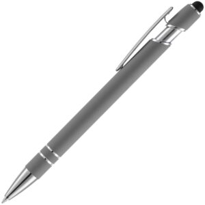 Ручка шариковая Pointer Soft Touch со стилусом, серая — изображение 2