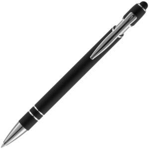 Ручка шариковая Pointer Soft Touch со стилусом, черная — изображение 3