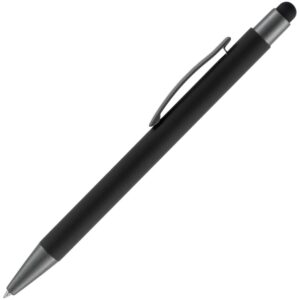 Ручка шариковая Atento Soft Touch Stylus со стилусом, черная — изображение 2