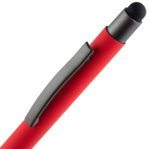 Ручка шариковая Atento Soft Touch со стилусом, красная — изображение 4