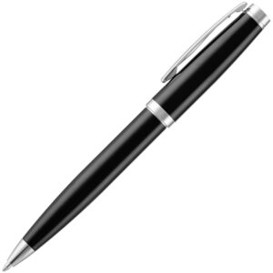 Ручка шариковая Letra Chrome, глянцевая, черная — изображение 2