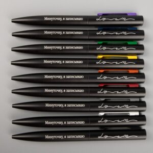 Ручка шариковая Inkolor, черная с белым — изображение 6