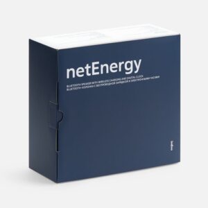 Bluetooth-колонка с беспроводной зарядкой и часами netEnergy, серая — изображение 14