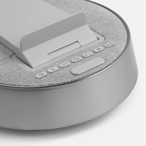 Bluetooth-колонка с беспроводной зарядкой и часами netEnergy, серая — изображение 8