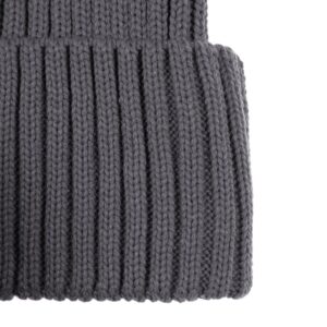 Вязаная шапка с козырьком Peaky, серая (антрацит) — изображение 5