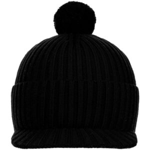 Вязаная шапка с козырьком Peaky, черная — изображение 4