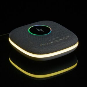 Bluetooth-колонка с беспроводной зарядкой и подсветкой Terrafonic, серая — изображение 13