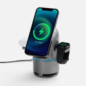 Bluetooth-колонка с беспроводной зарядкой Droid, серая — изображение 2