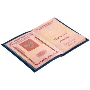 Обложка для паспорта Shall, синяя — изображение 4