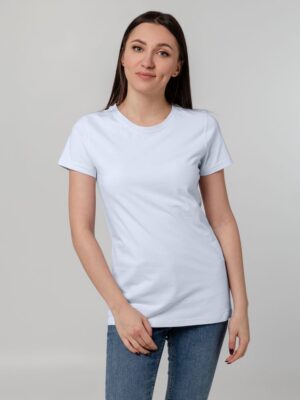 Футболка женская T-bolka Stretch Lady, белая (холодный оттенок) — изображение 5
