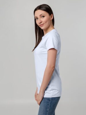 Футболка женская T-bolka Stretch Lady, белая (холодный оттенок) — изображение 6