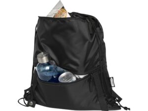 Изолированная сумка со шнурком Adventure объемом 9 л из переработанных материалов, соответствующих стандарту GRS, черный — изображение 4
