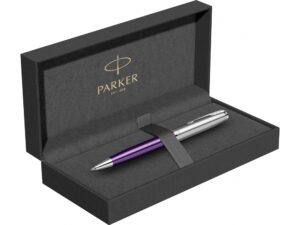 Шариковая ручка Parker Sonnet Essentials Violet SB Steel CT, цвет чернил black, перо: M, в подарочной упаковке. — изображение 5