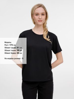 Футболка унисекс Senti, черная — изображение 5