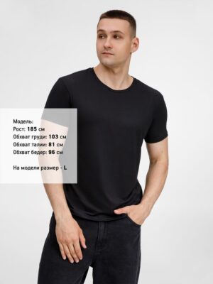Футболка унисекс Senti, черная — изображение 8