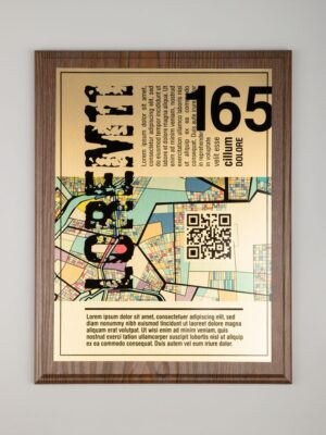 Плакетка Plaque XL, венге с золотистой пластиной — изображение 7