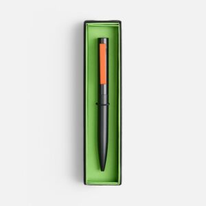 Ручка шариковая Inkolor в футляре, черная с оранжевым — изображение 2