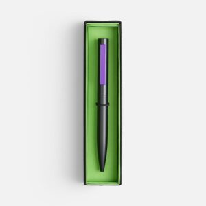 Ручка шариковая Inkolor в футляре, черная с фиолетовым — изображение 2