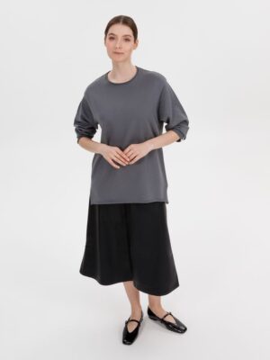 Лонгслив унисекс Siluetti Fuori, серый — изображение 8