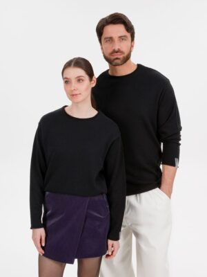 Лонгслив унисекс Siluetti Fuori, черный — изображение 13