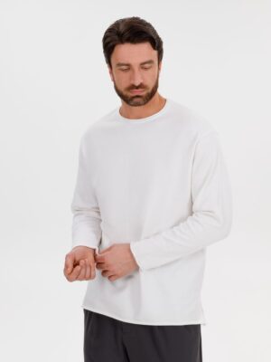 Лонгслив унисекс Siluetti Fuori, молочно-белый — изображение 10