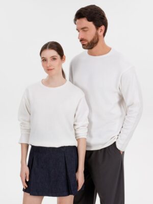 Лонгслив унисекс Siluetti Fuori, молочно-белый — изображение 13