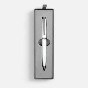 Ручка шариковая Letra Chrome в футляре, белая — изображение 2