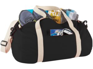Хлопковая сумка Barrel Duffel, черный/бежевый — изображение 3
