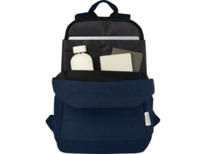 Рюкзак для ноутбука 15,6 дюймов с защитой от кражи Joey объемом 18 л из брезента, переработанного по стандарту GRS, темно-синий — изображение 4