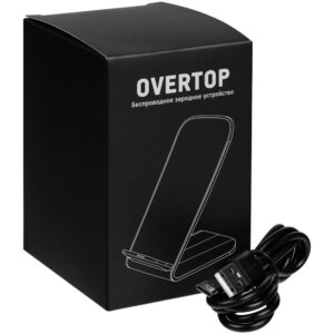 Беспроводное зарядное устройство с быстрой зарядкой Overtop, черное — изображение 8