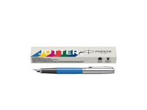 Ручка перьевая Parker Jotter Originals Blue Chrom CT, перо: F, цвет чернил: blue, в подарочной упаковке — изображение 6
