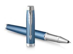 Ручка роллер Parker IM Premium T318  Blue Grey CT, стержень: F, цвет чернил: black, в подарочной упаковке. — изображение 3