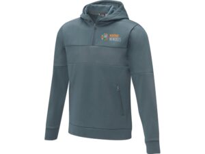 Мужской свитер анорак Sayan на молнии на половину длины с капюшоном, steel grey — изображение 4