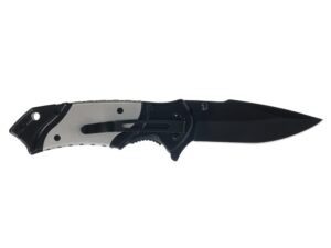 Нож складной Stinger, 120 мм, (черный), материал рукояти: нержавеющая сталь (серебристый/черный) — изображение 3