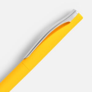 Ручка шариковая Pin Soft Touch, желтая — изображение 3