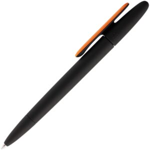 Ручка шариковая Prodir DS5 TRR-P Soft Touch, черная с оранжевым — изображение 2