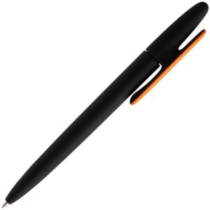 Ручка шариковая Prodir DS5 TRR-P Soft Touch, черная с оранжевым — изображение 3