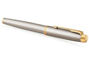 Ручка роллер Parker IM Premium Warm Silver (grey)  GT, стержень: F, цвет чернил: black, в подарочной упаковке. — изображение 5